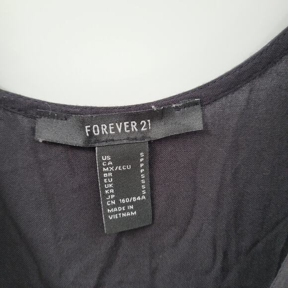 Forever 21 Babydoll Tank Womens S Black Rayon Scoop Neck Bow Tie Straps Flowy - Picture 7 of 13